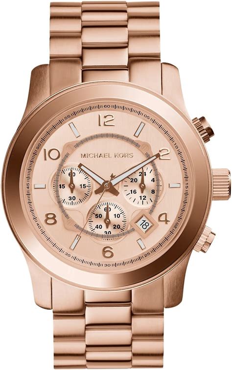 michael kors runway oversized rose gold tone stainless steel watch|michael kors stainless steel back.